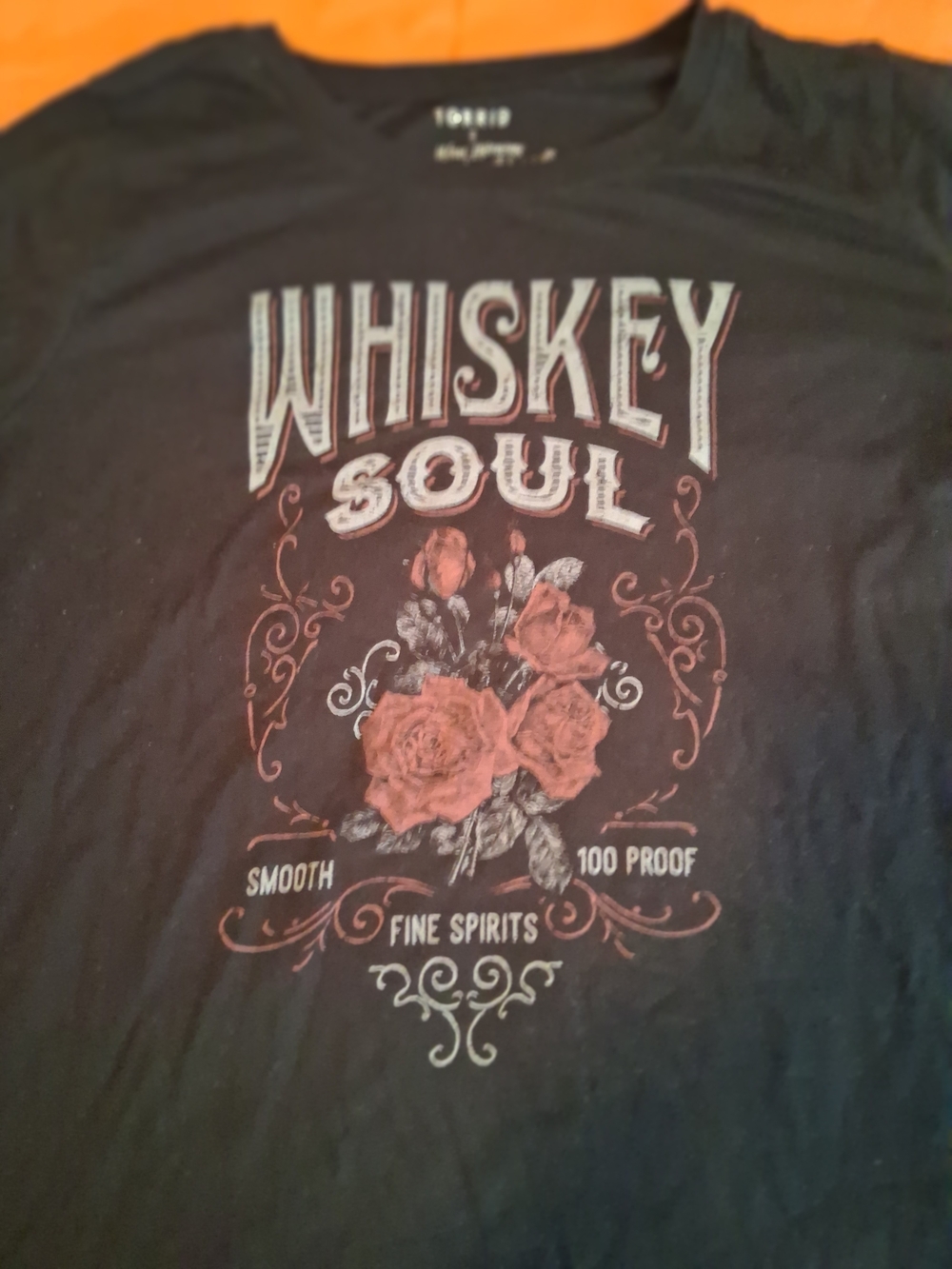 TORRID WHISKEY SOUL DISTRESSED CREW NECK TEE - Picture 3 of 5